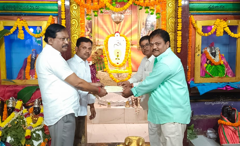 Silver Embossing Contribution for Shiva Linga at Vadlapudi